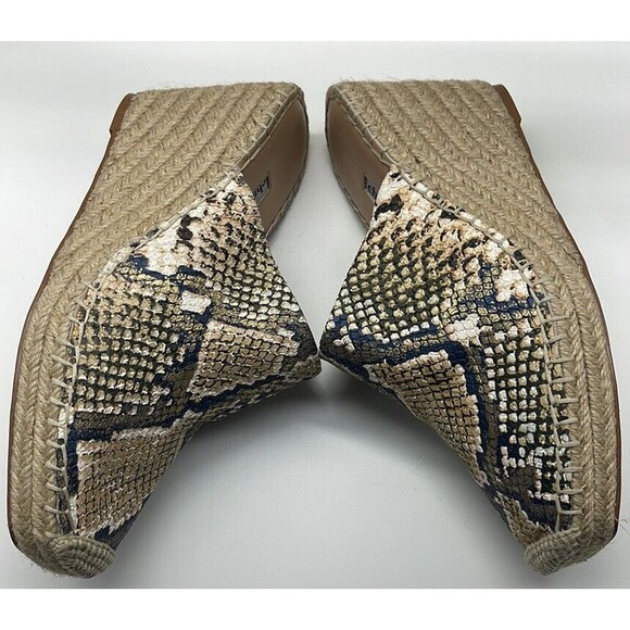 Charles David Gramercy Leather Snake Print Wedge Slides Sz 6 New W/O Tags R Box - Picture 6 of 10